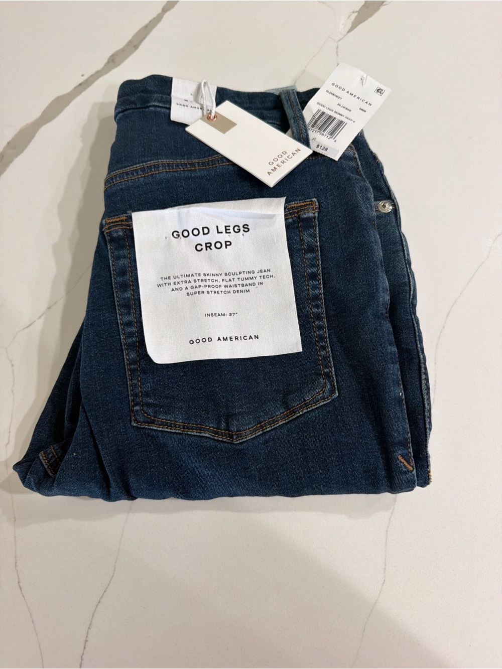 Good American Good Legs Crop Jeans - Dark Indigo